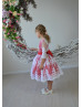 Red Flower Girl Dress Holiday Dress